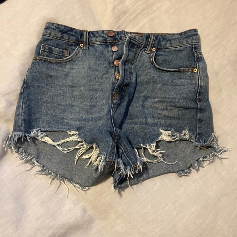 High waisted denim shorts, size 4